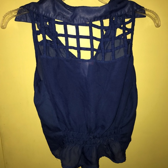 Krazy Kitty Blue Chiffon Tank - Picture 2 of 2